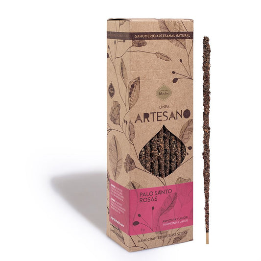 INCIENSO ARTESANO NATURAL PALO SANTO Y ROSAS