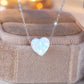 COLLAR CON DIJE  EN CORAZÒN DE ÒPALO Y PLATA