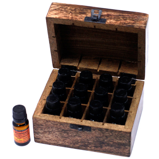 CAJA DE AROMATERAPIA MADERA (CAPACIDAD 12 UNID)