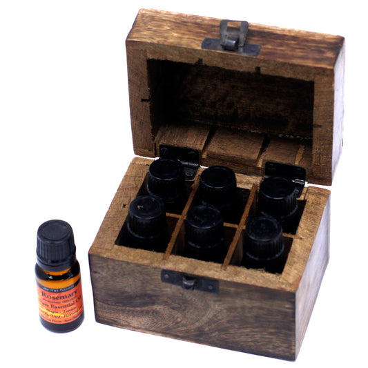 CAJA DE AROMATERAPIA MADERA PARA 6 UNIDADES