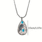COLLAR CON COLGANTE VINTAGE CON PLUMA Y TURQUESA