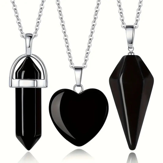 CONJUNTO DE PIEDRAS OBSIDIANA REIKO