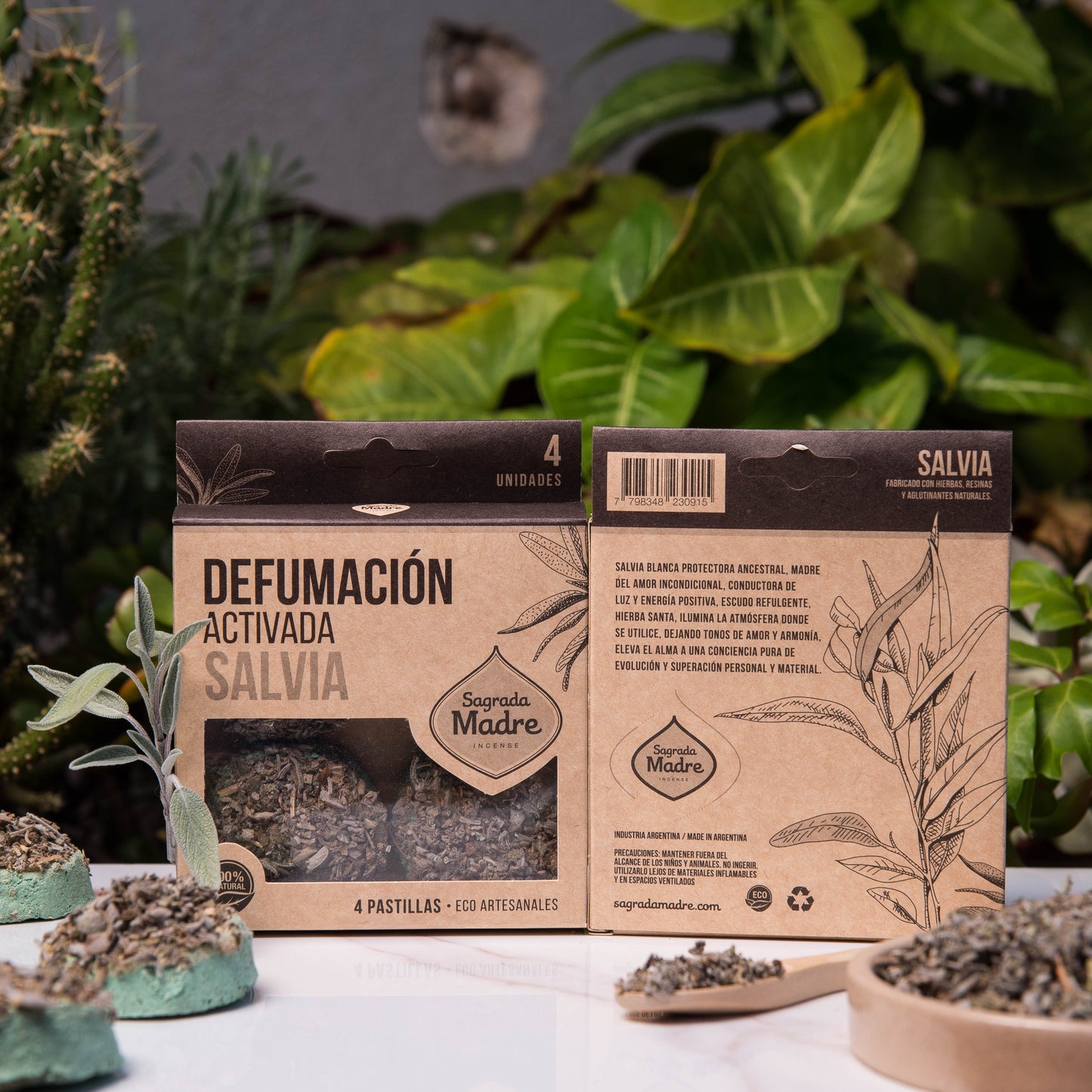 PASTILLA DE  DEFUMACIÓN ACTIVADA SAGRADA MADRE SALVIA