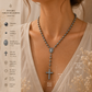 Rosario de Hematita Natural con Medalla de la Virgen Milagrosa y Cruz de Hematita