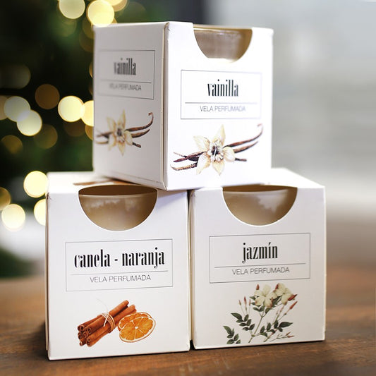 VELAS AROMÁTICAS SATINADA VASO - CANELA Y NARANJA