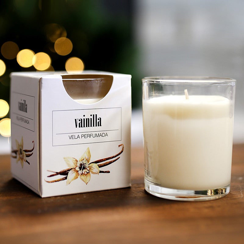 VELAS AROMÁTICAS SATINADA VASO - CANELA Y NARANJA