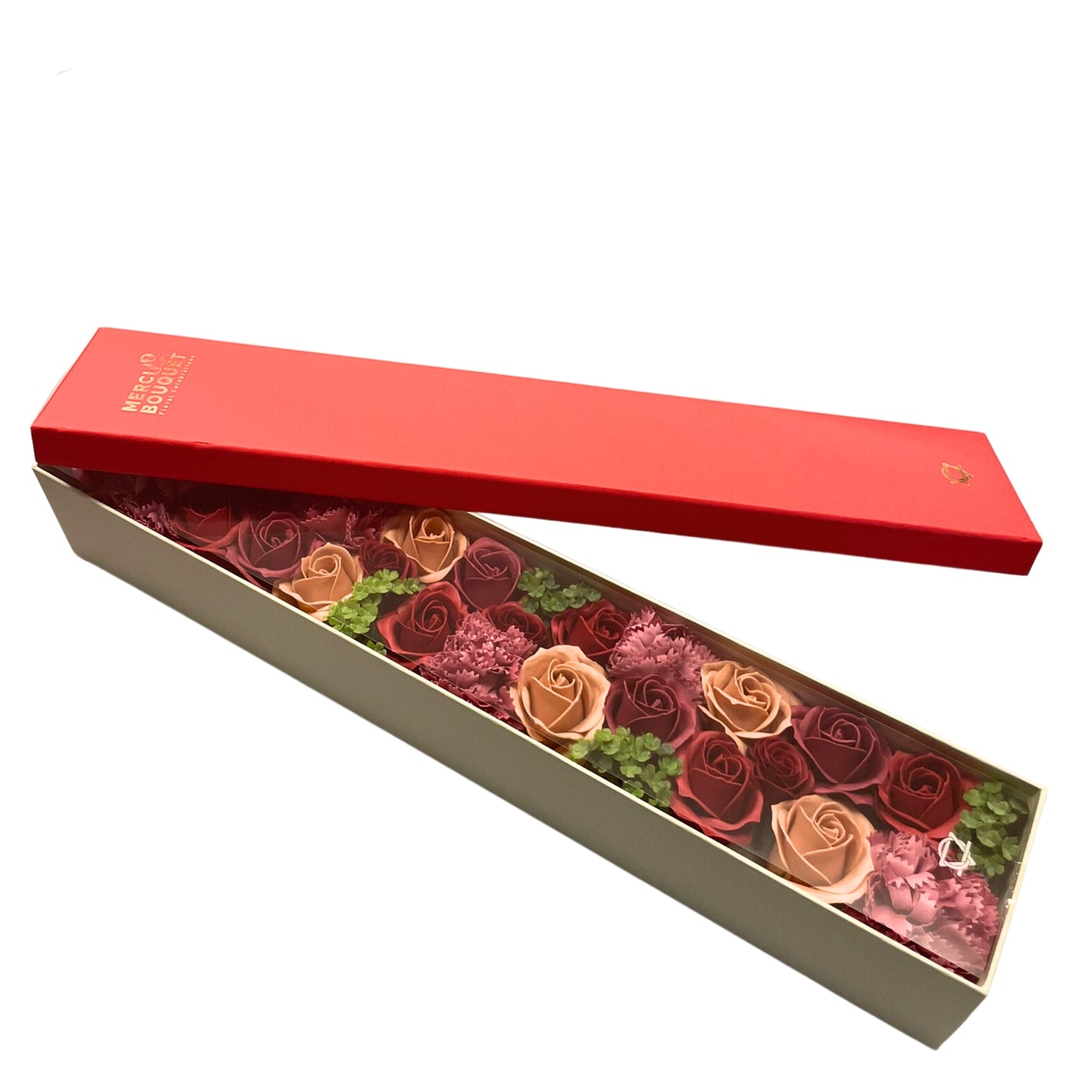 CAJA EXTRA LARGA DE FLORES DE JABÓN.ROSAS VINTAGE