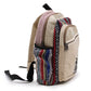 Mochila Pequeña de Cáñamo - Estilo Zigzag con Cremalleras