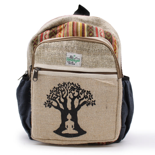 Mochila Pequeña de Cáñamo - Diseño Árbol de Bohdi