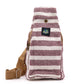 BOLSO BANDOLERA ALGODÓN NATURAL BURDEOS Y BLANCO