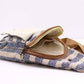 BOLSO BANDOLERA ALGODÓN NATURAL  BEIGE Y AZUL MARINO