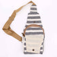 BOLSO BANDOLERA ALGODÓN NATURAL  BLANCO Y NEGRO