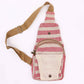 BOLSO BANDOLERA ALGODÓN NATURAL  NATURAL Y ROSA