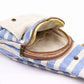 BOLSO BANDOLERA ALGODÓN NATURAL  AZUL Y BLANCO