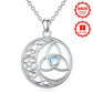 COLLAR CON DIJE DE NUDO DE BRUJA Y LUNA MAGICA CON PIEDRA LUNA INCRUSTADA