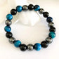 Pulsera de piedras naturales triple protección hematita-ojo de tigre azul-obsidian