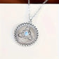 COLLAR CON DIJE DE NUDO DE BRUJA EN PLATA Y PIEDRA LUNA
