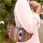 Bolso Hobo Jacquard - Marrones Intensos (correa marrón)