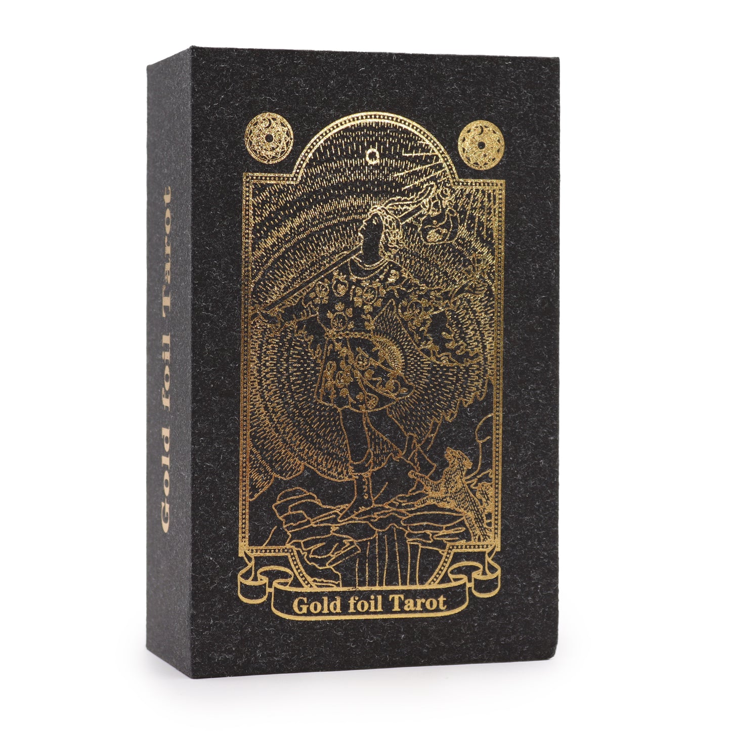 Juego de cartas del tarot con lámina de oro y libro · Caja regalo