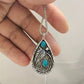 COLLAR CON COLGANTE VINTAGE CON PLUMA Y TURQUESA