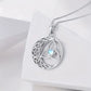 COLLAR CON DIJE DE NUDO DE BRUJA Y LUNA MAGICA CON PIEDRA LUNA INCRUSTADA