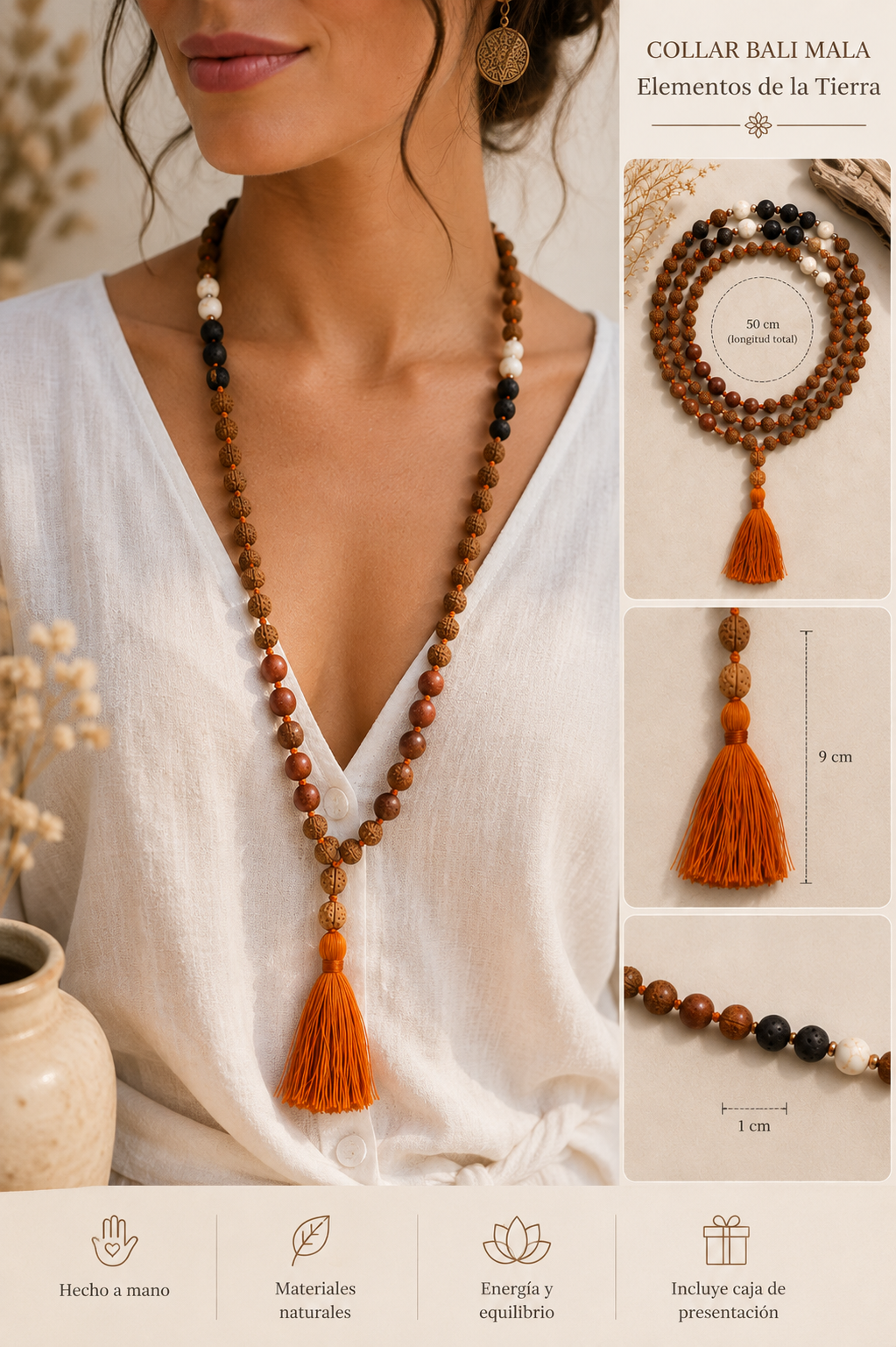 Collar Bali Mala · Elementos de la Tierra