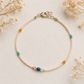 Pulsera de Tobillo Nepalí de Perlas Facetadas y Cristales | 22 cm