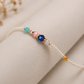 Pulsera de Tobillo Nepalí de Perlas Facetadas y Cristales | 22 cm