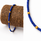 Pulsera de Tobillo - Lapislázuli y Perlas de latón Nepalíes (22 cm)