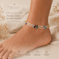 Pulsera de Tobillo Doble - Howlita y Perlas facetadas Nepalíes (22 cm)