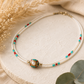 Collar Nepalés de Gemas Extra Finas de Dos Líneas – Colgante Perla y Turquesa ✨