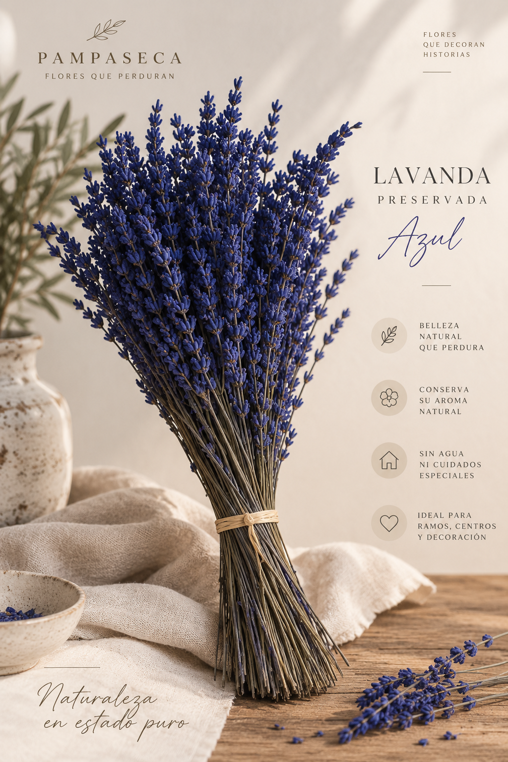 Lavanda Preservada azul
