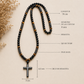Collar Cruz de Hematita, Ónix Mate y Ojo de Tigre Protección & Fortaleza