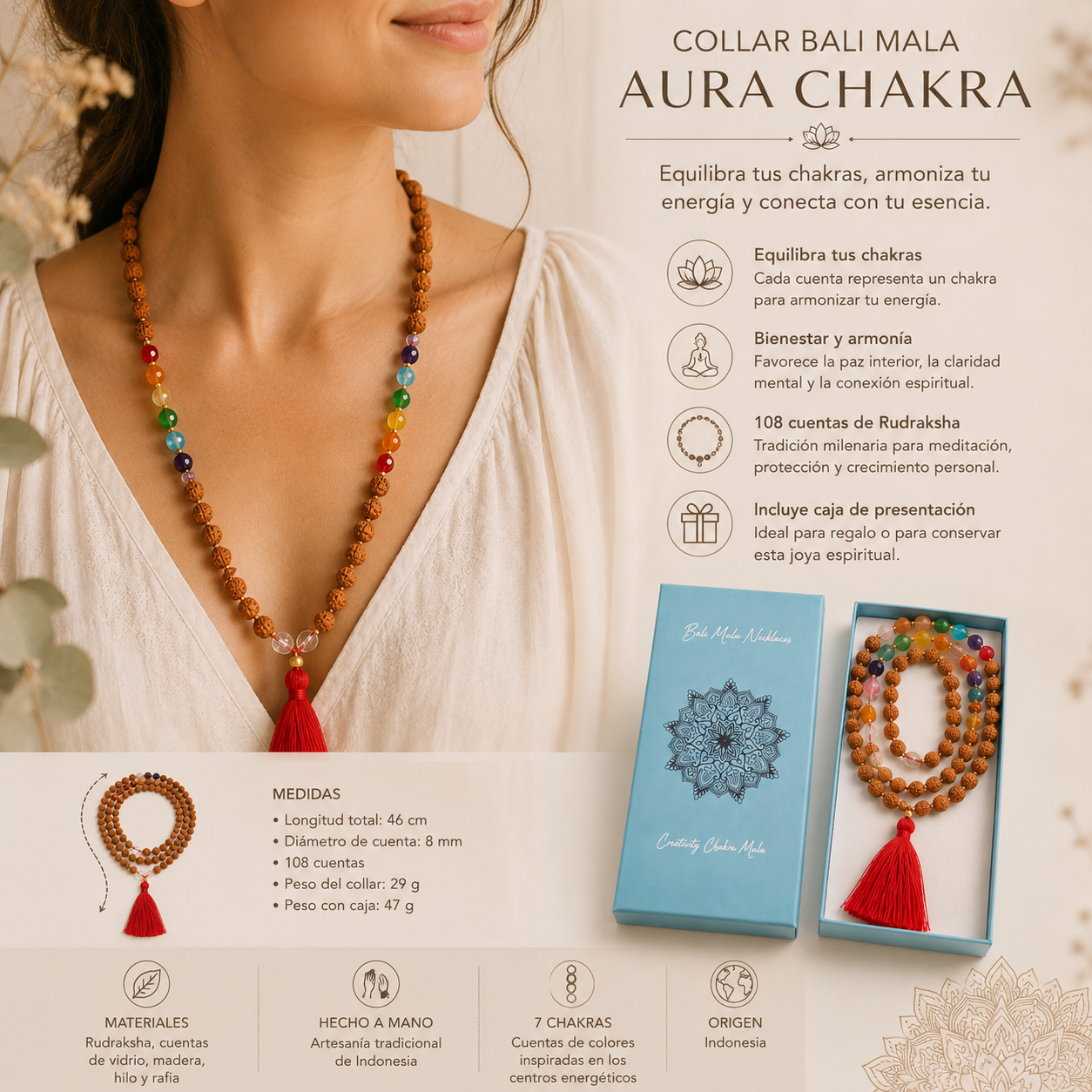 Collar Bali Mala - Aura Chakra