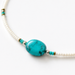 Collar de Perlas de Howlita y Turquesa Nepalí Fino (42 cm)