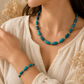 Conjunto Collar (50 cm) y Pulsera (17 cm) - Turquesa Nepalí