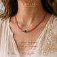 Collar Nepalés de Gemas Extra Finas de Dos Líneas - Colgante Coral y Turquesa