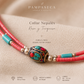 Collar Nepalés de Gemas Extra Finas de Dos Líneas - Colgante Coral y Turquesa
