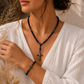 Collar y Pulsera de Obsidiana Natural con Cruz de Hematita