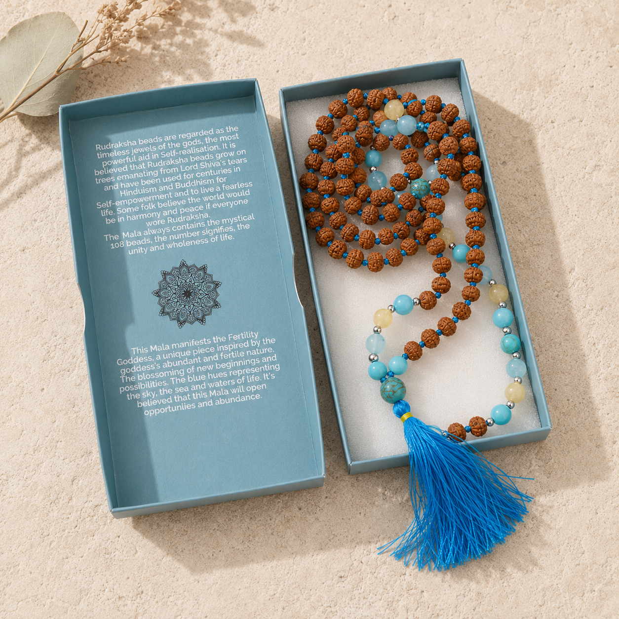 Collar de Rudraksha Bali Mala «Diosa de la Fertilidad»