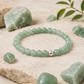 Pulsera de aventurina verde y plata (6 mm) -Prosperidad y crecimiento