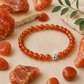 Pulsera de cornalina y plata (6mm) - vitalidad y creatividad