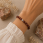 Pulsera de jaspe sésamo y gema de plata 6mm Estabilidad y Serenidad