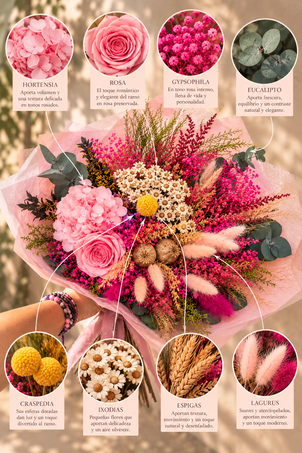 Rosa Silvestre | Ramo de flores preservadas