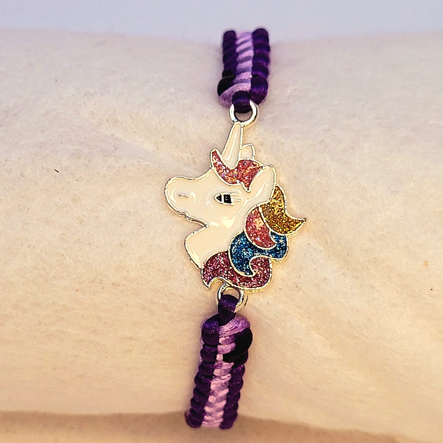 PULSERA TEJIDA ARTESANAL UNICORNIO