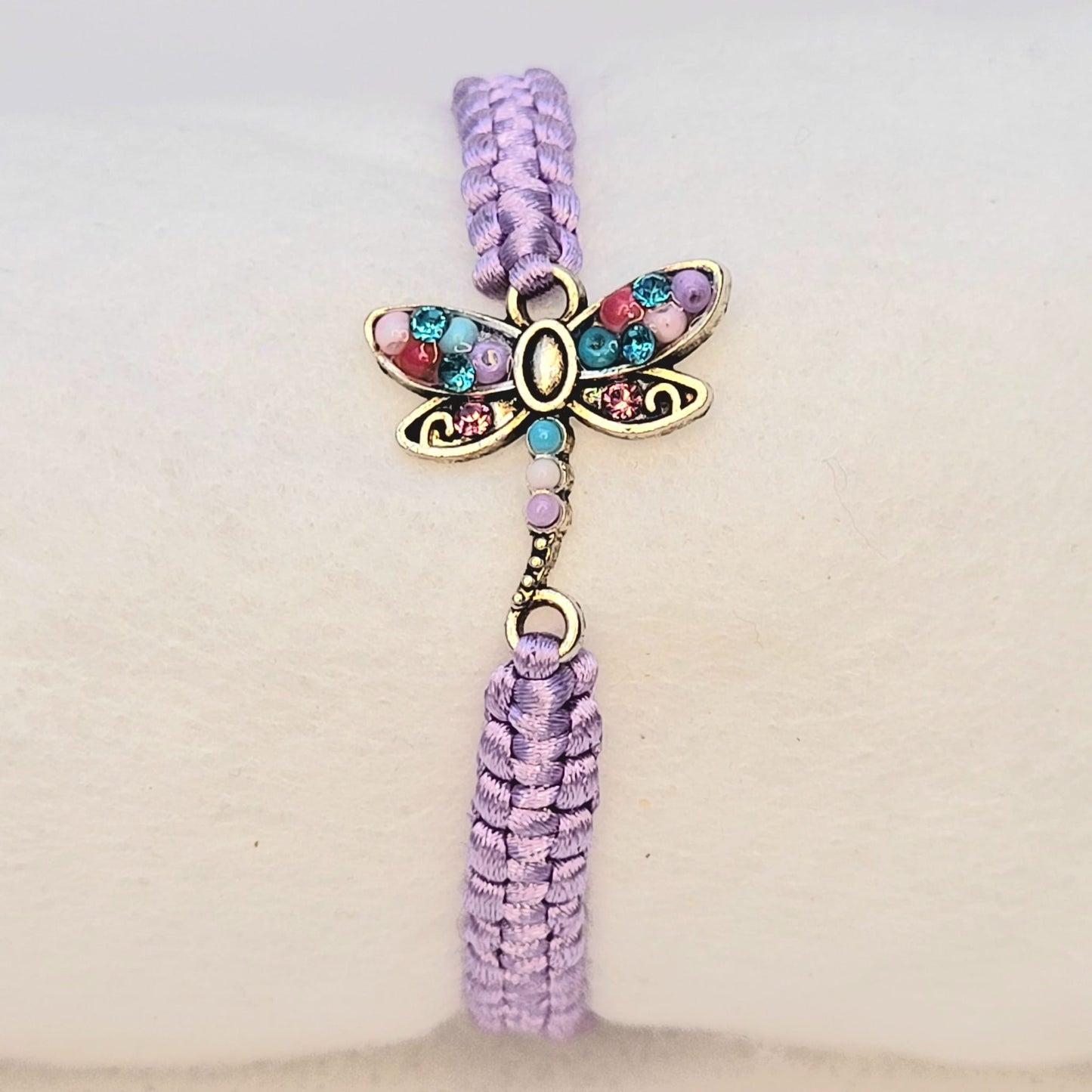 PULSERA TEJIDA ARTESANAL MARIPOSA BRILLANTE