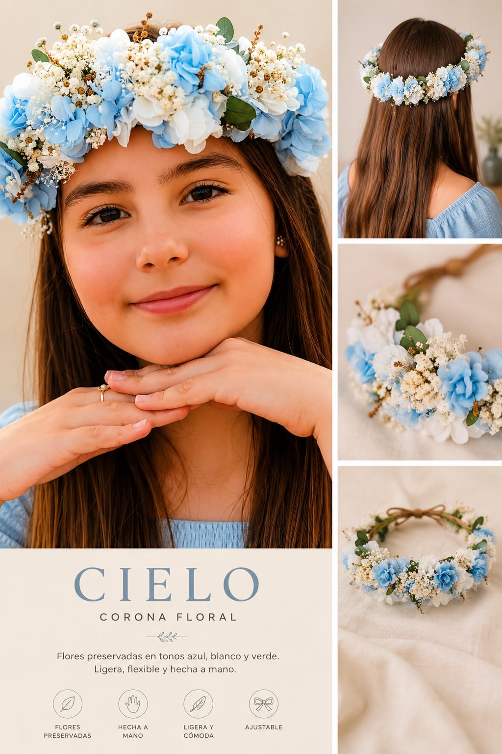 Corona floral Cielo