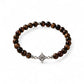 Pulsera ojo de tigre · Nudo de brujas en plata (6 mm)