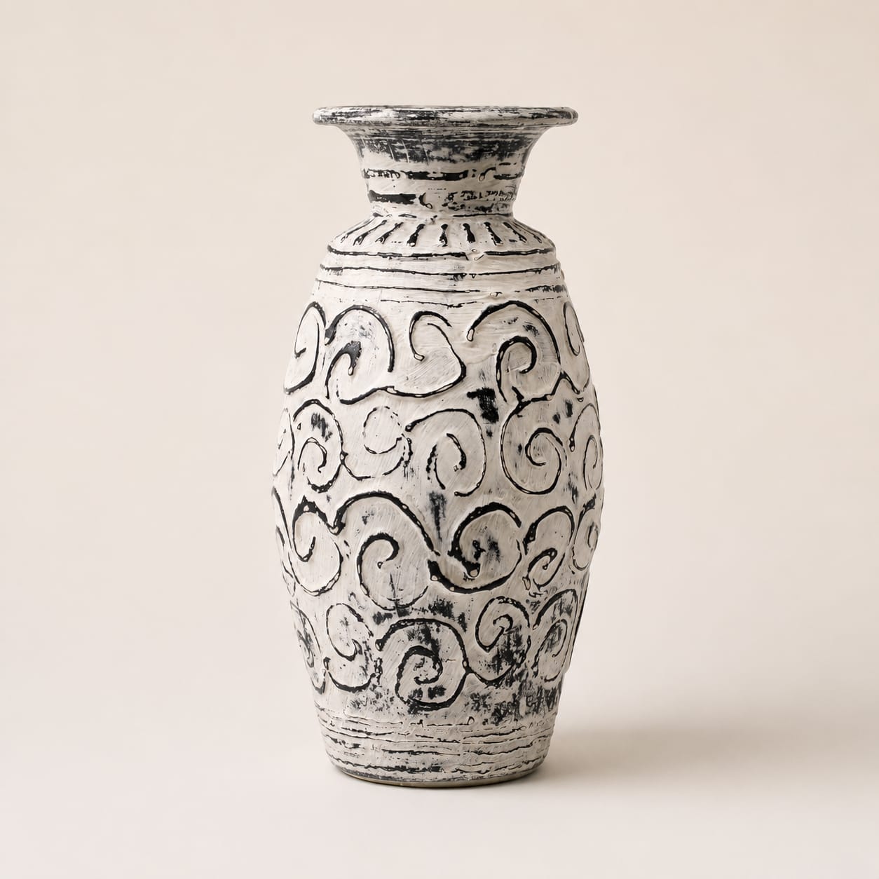 JARRÓN DE CERÁMICA DE BALI DISEÑO REMOLINO