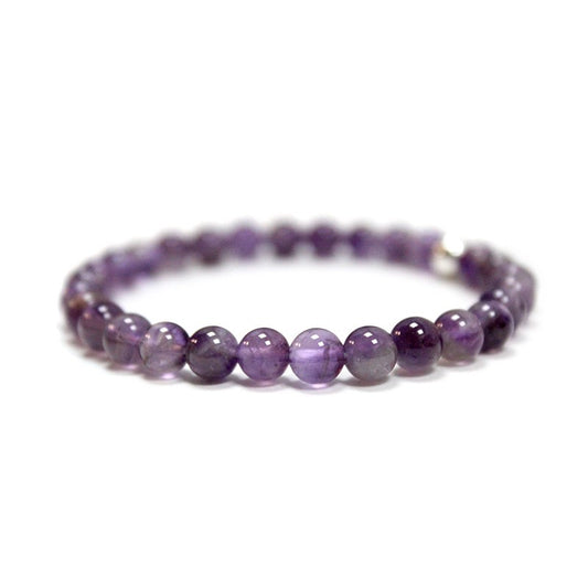 Pulsera de amatista y gema de plata 6mm Calma y Claridad